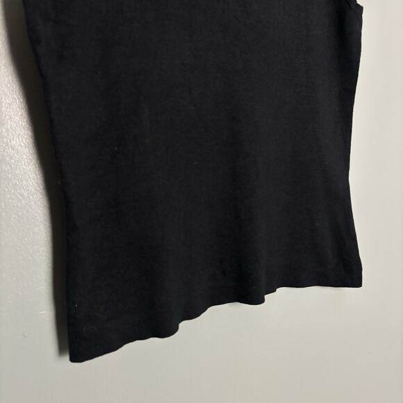 Vintage 90s Joseph A Silk Blend Women’s Sleeveless Tank Top Turtleneck Black S - Picture 7 of 12